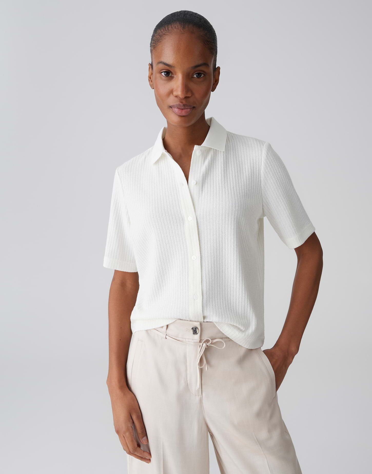 OPUS Poloshirt Poloshirt mit dezenter Rippstruktur Regular Fit