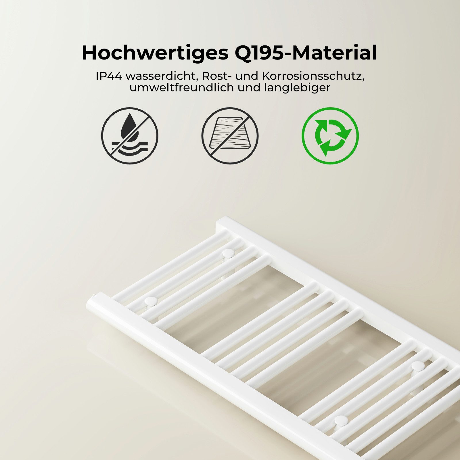 MEYKOERS Elektrischer Badheizkörper Elektro Handtuchwärmer Mit Thermostat