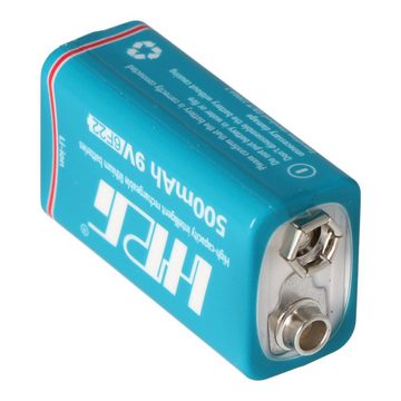 AccuCell 9V Li-ion Akku mit USB-Ladebuchse zum nachladen, mit 7,4 Volt 500mAh, Akku 550 mAh (5,4 V)