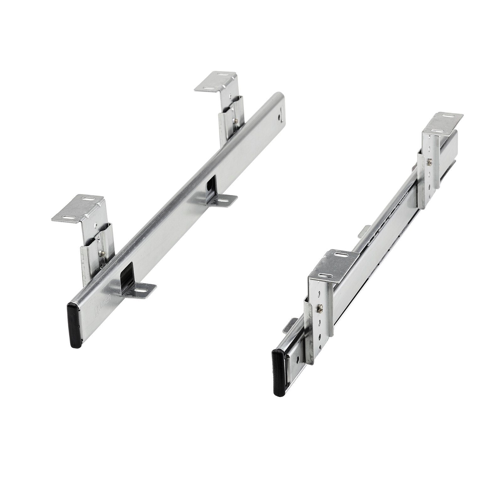 SO-TECH® Teleskop-Teilauszug Tastaturauszug KT1-30-H35-400-NF 400 mm silberfarben, mit Montagewinkel, höhenverstellbar, belastbar bis 30 Kg
