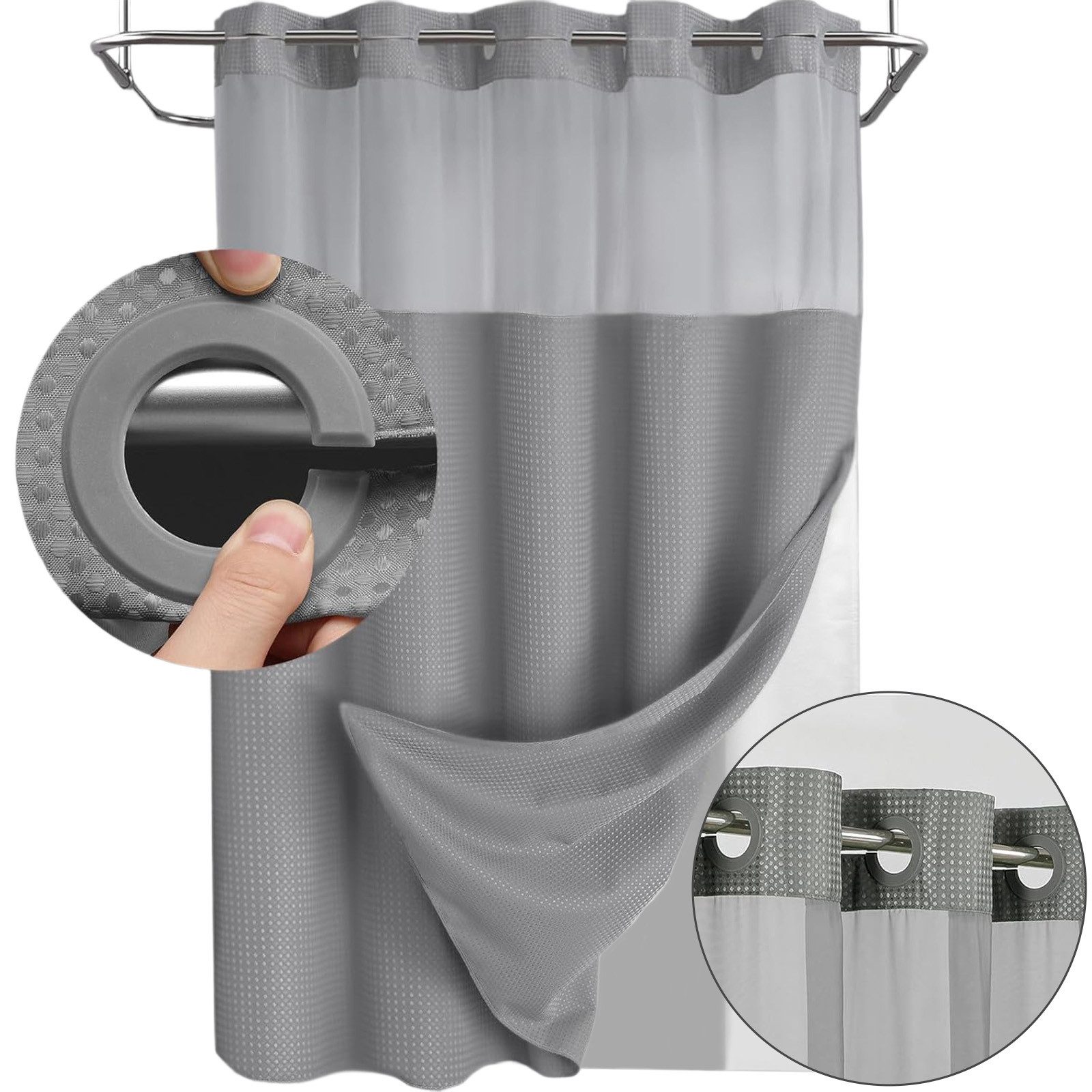 REDOM Duschvorhang Badevorhang Badezimmer Vorhang mit Waffelmuster doppella günstig online kaufen