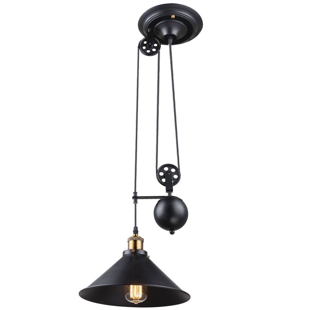 GLOBO LIGHTING Pendelleuchte, Leuchtmittel nicht inklusive, Zugpendelleuchte Vintage Pendellampe Höhenverstellbar Hängeleuchte