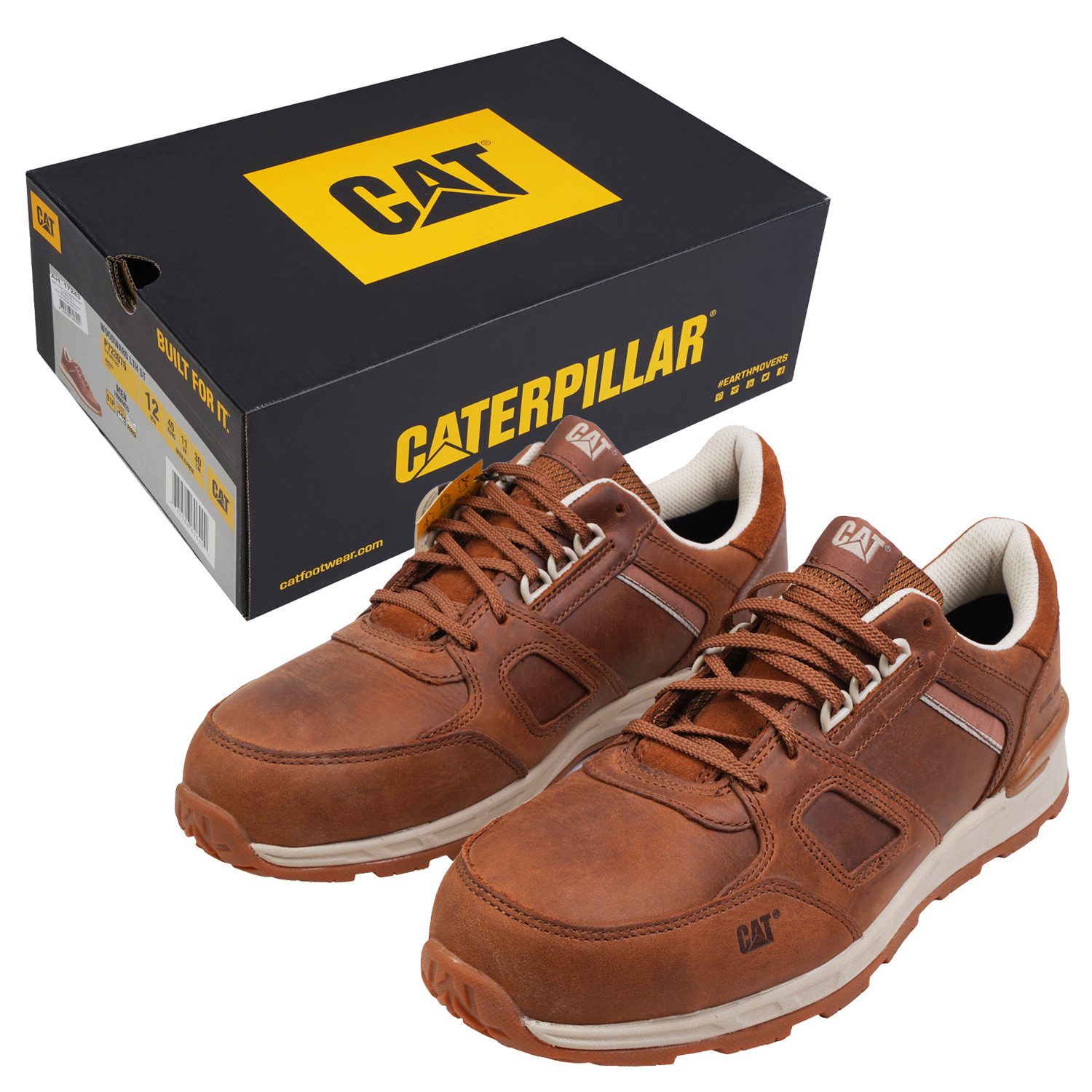 CAT CATERPILLA Sicherheitsschuhe WOODWARD Größe EUR 45 Braun Arbeitsschuh Arbeitsschuhe S1P Zehenkappe 200J Kappe Schuhe Sneaker Style