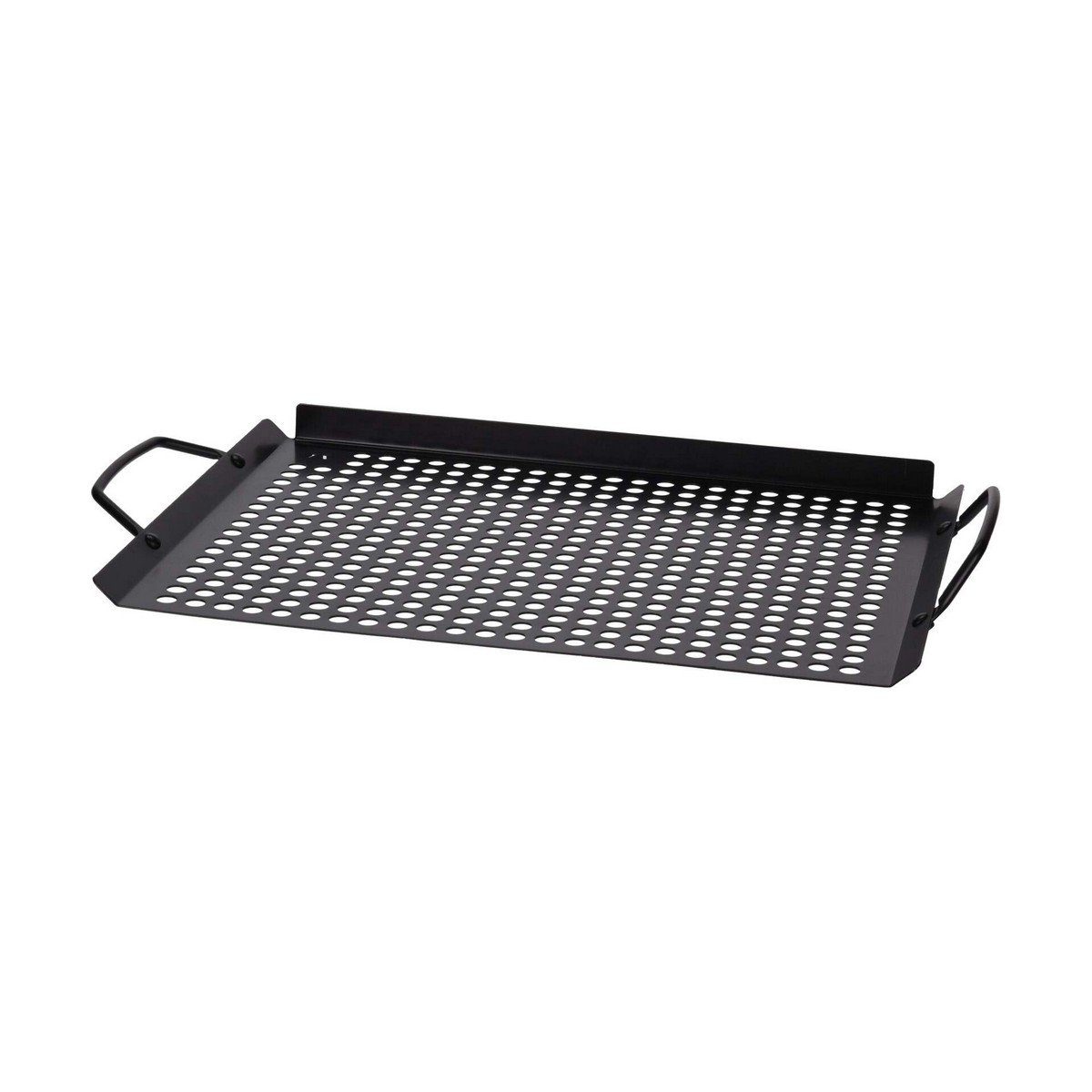 Bigbuy Bratpfanne Grill Schwarz Edelstahl 30 x 20 cm Grillplatte Plancha