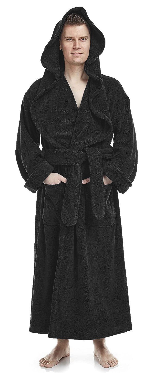 Unisex-Bademantel Monk mit Mönchskragen, extra lang, schwerer Frottee, 100% Baumwolle