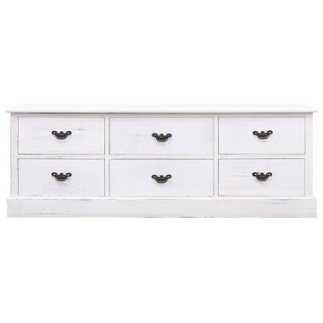 furnicato TV-Schrank Antik-Weiß 108x30x40 cm Massivholz Paulownia