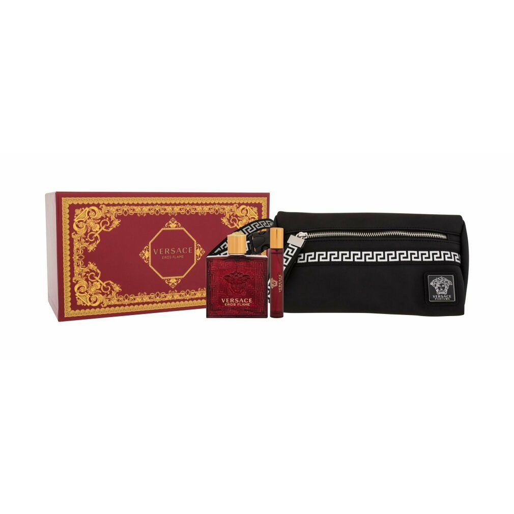 Versace Duft-Set Eros Flame Gift Set 100ml EDP + 10ml EDP + Toiletry Bag