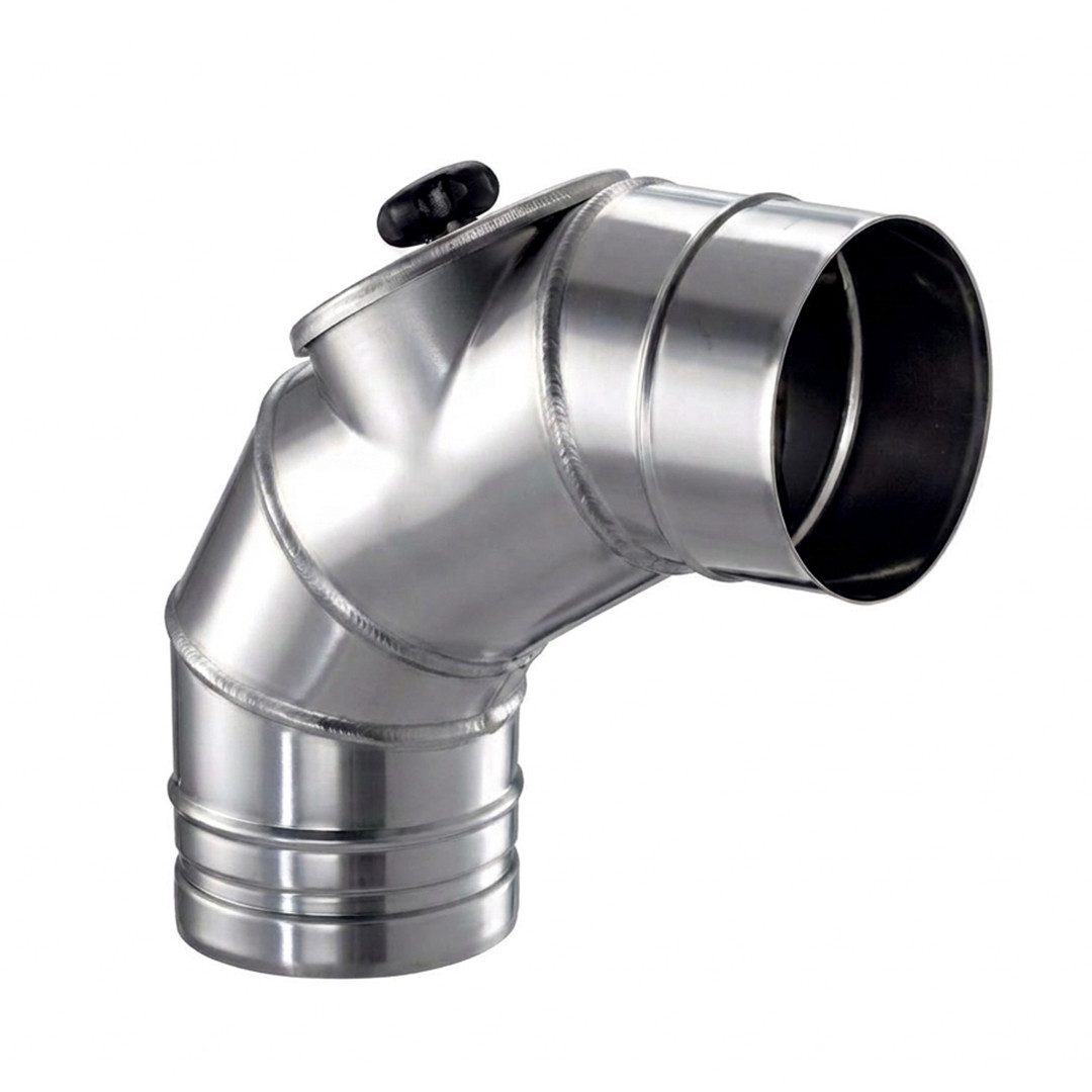 Schiedel Schornstein Prima Plus Ø 100 mm Bogen 90° mit Revisionsverschluss, Festbrennstoffe, Ø 100 mm