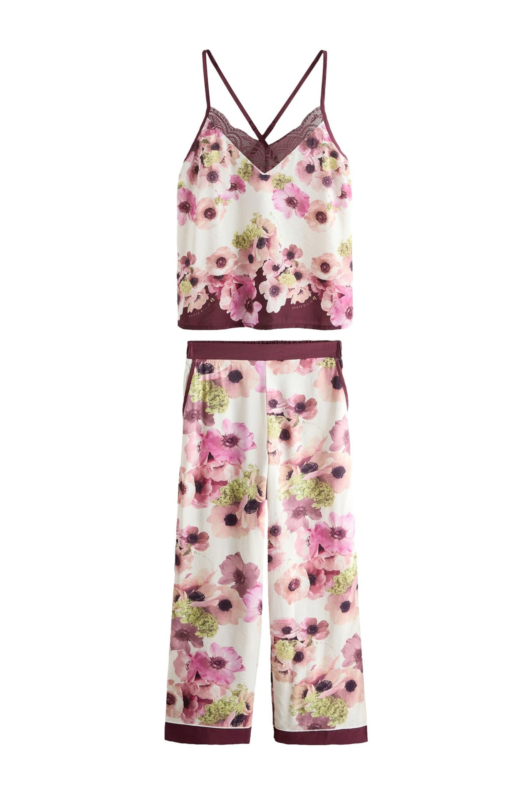Pyjama B by Ted Baker geblümter Satin-Schlafanzug