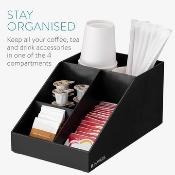 Navaris Kaffee- /Teestation Kaffee Spender Organizer - Kaffeebar - 4 Fächer