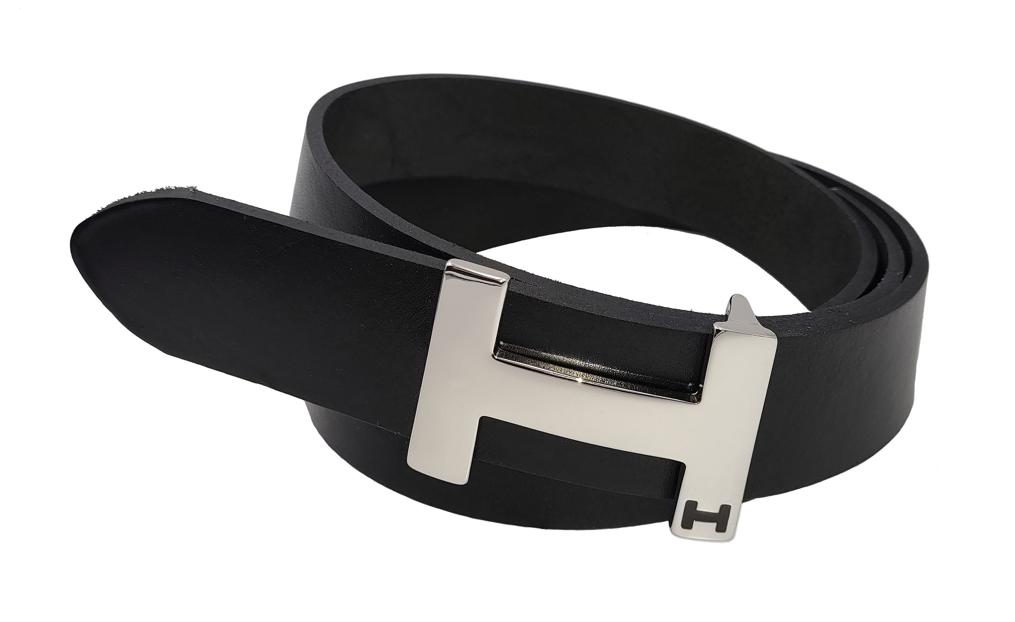 Handmade by CASSANDRA Ledergürtel mit edler H-Schließe - ECHT LEDER Made in günstig online kaufen