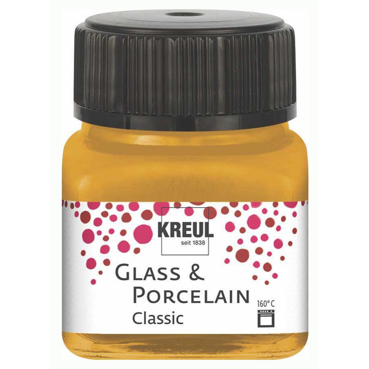 C. KREUL Porzellanfarbe KREUL Glass & Porcelain Farbe Classic metallic gold 20ml Glas