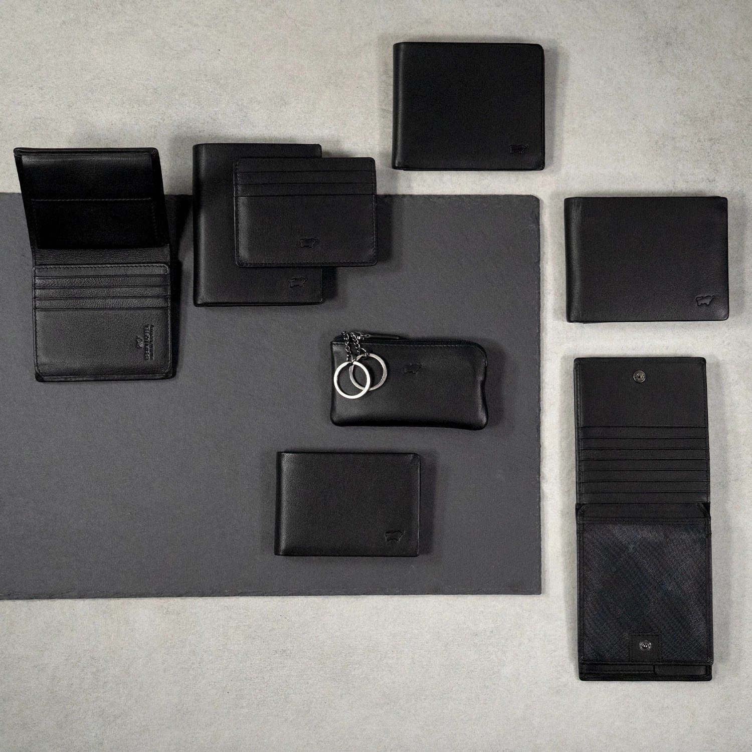 Braun Büffel Geldbörse HANNES RFID Kartenetui 6 Kartenfächer schwarz