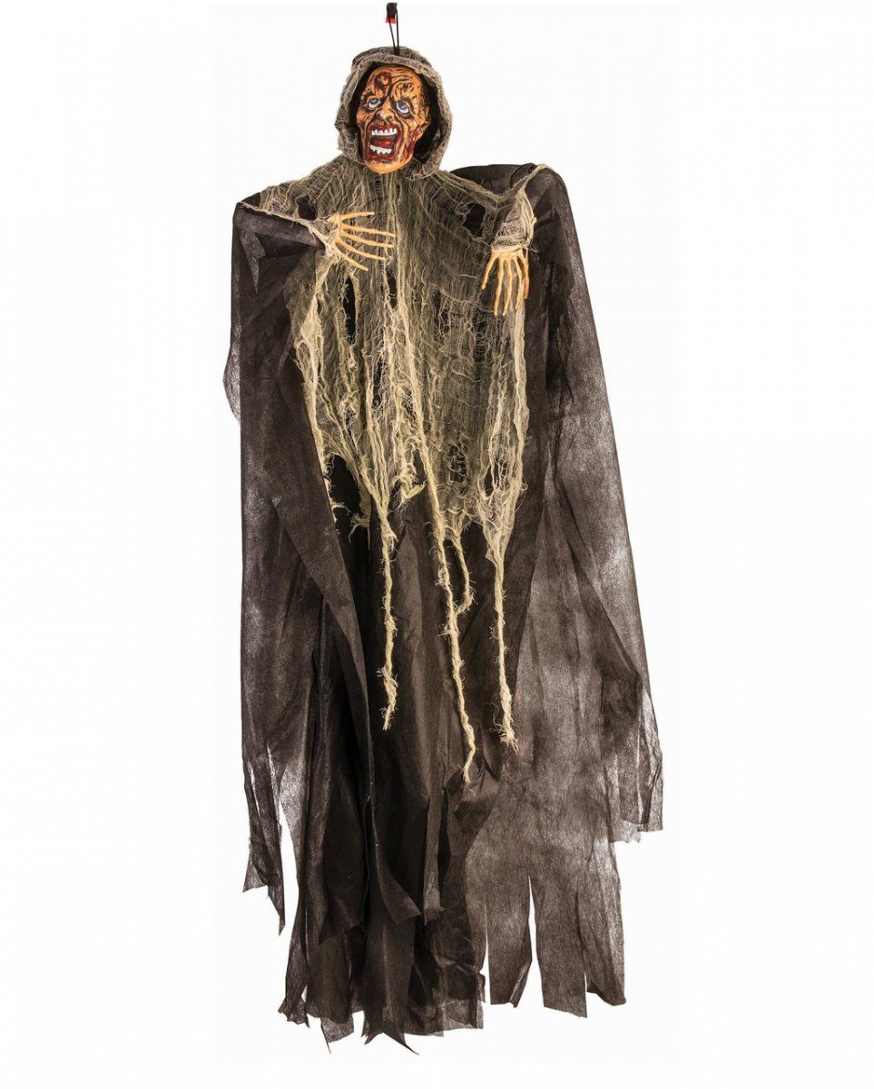 Horror-Shop Dekofigur Zombie im LED Augen 90cm Fetzenkleid mit