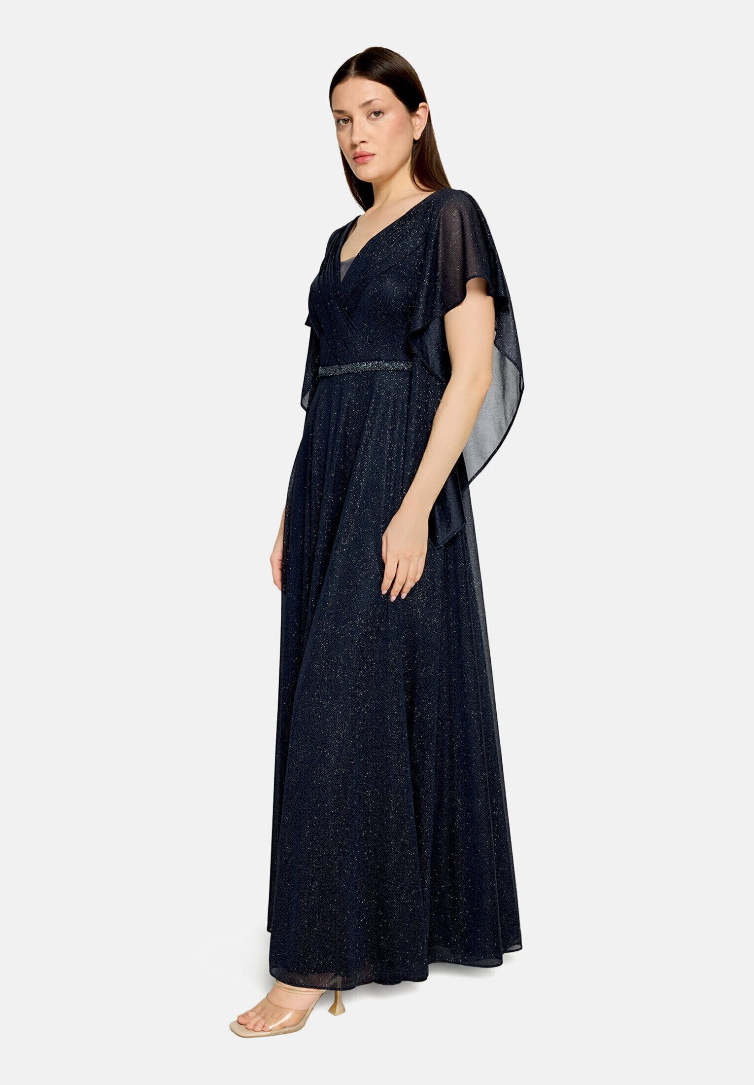 Vera Mont Abendkleid Damen im Glitzer-Look Falten