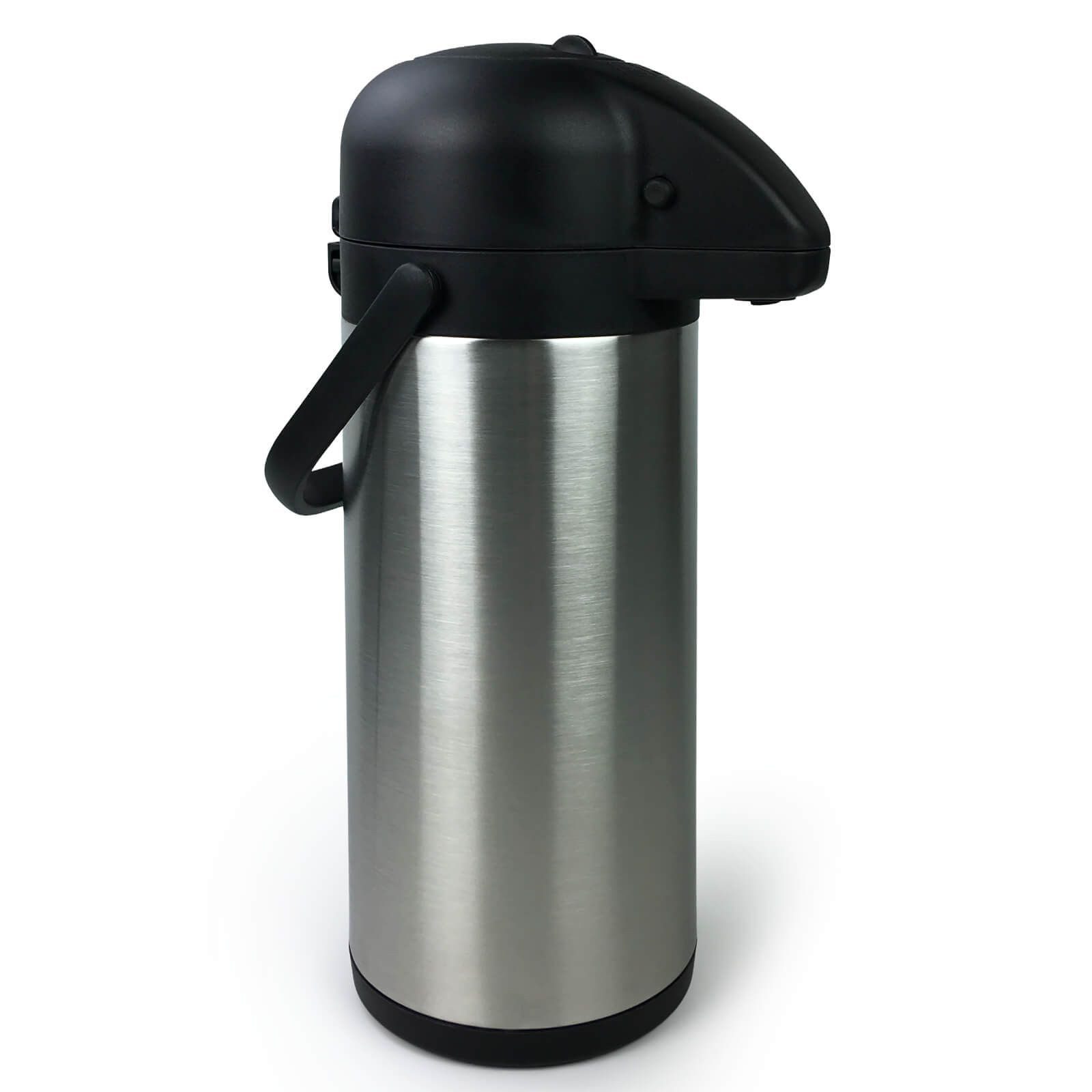Gravidus Pump-Isolierkanne Edelstahl Airport Pumpkanne Thermoskanne Fassungsvermögen 3 Liter