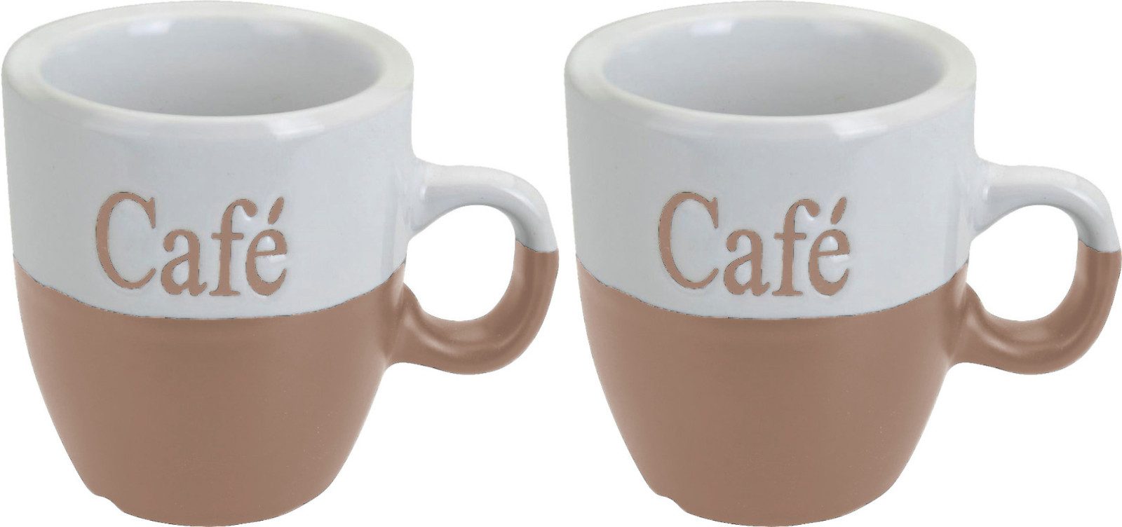 Koopman Becher Cafe 150 ml Klein Espresso Tasse 6 er Set, 6-tlg., Porzellan, 6er Set, je 150ml, Porzellan, 3 Farben, Geschirr