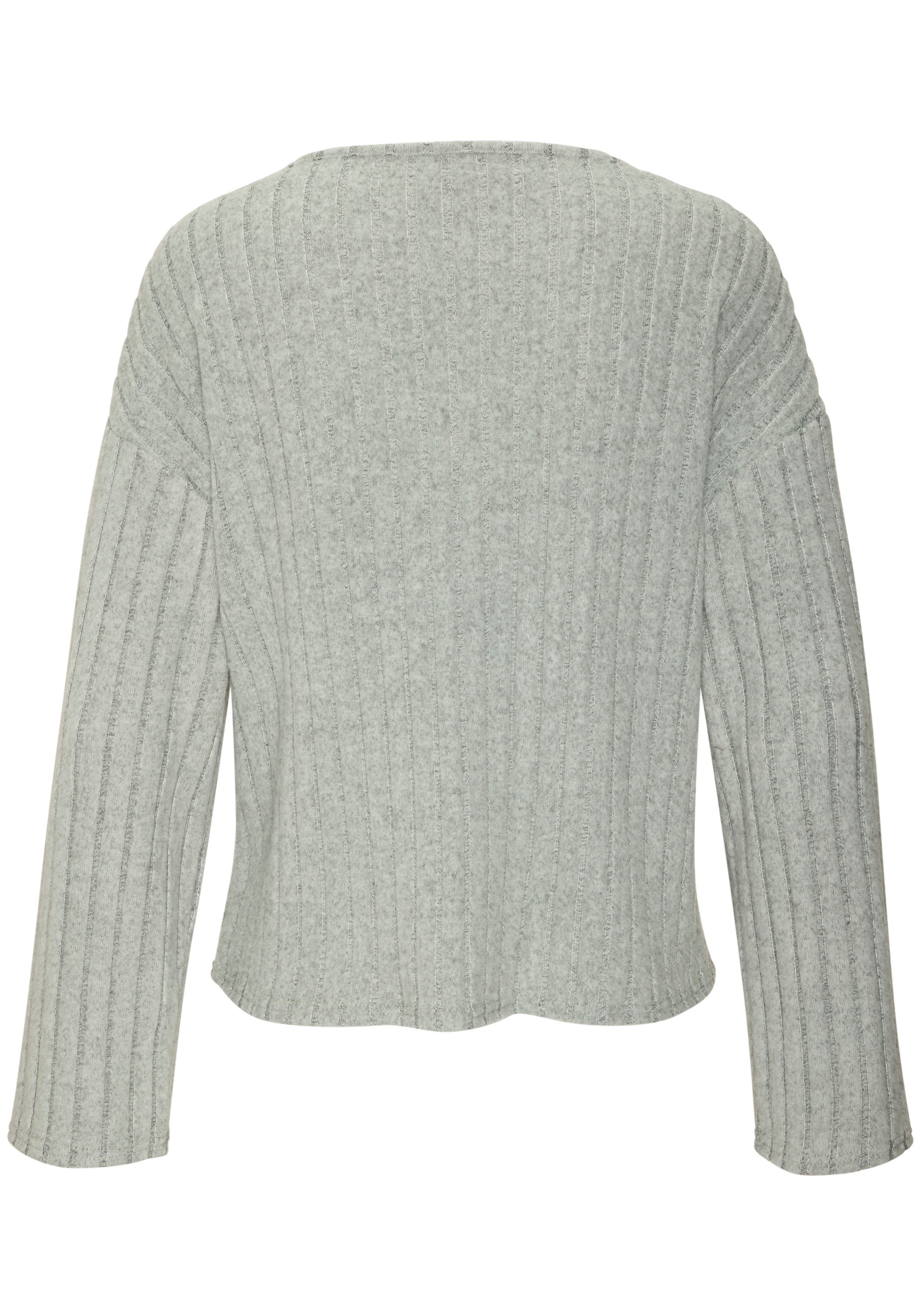 Vivance by Lascana Langarmshirt aus kuscheliger Rippware mit flauschigem Griff kuscheliges Longsleeve, Rippshirt aus weicher Jerseyware, lässig – Bild 4 von 5