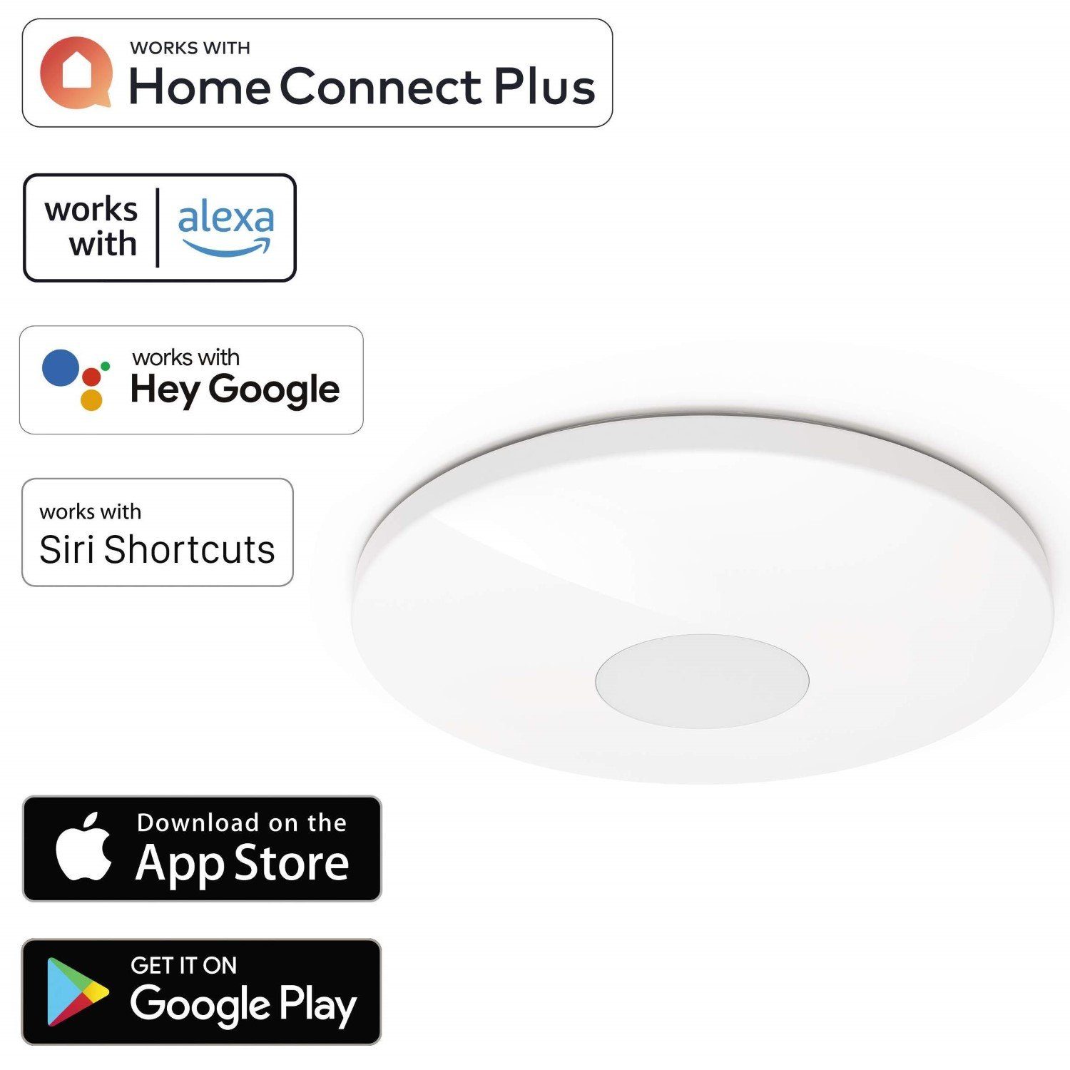 Hama LED Deckenleuchte WiFi LED Deckenleuchte 40W / 217W dimmbar, WLAN Verbindung, Deckenlampe rund 40W = 217W,Dimmbar, Smart Home