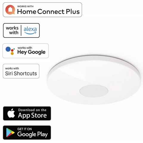 Hama LED Deckenleuchte WiFi LED Deckenleuchte 40W / 217W dimmbar, WLAN Verbindung, Deckenlampe rund 40W = 217W, Glitzereffekt, Dimmbar, Smart Home, App-Steuerung auch Sprachsteuerung passend für Amazon Alexa und Ok Google Assistent