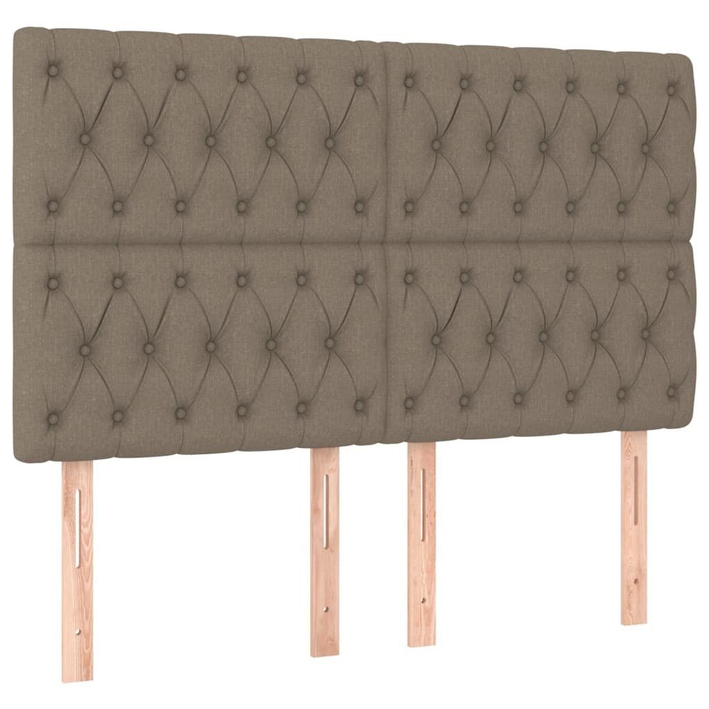 vidaXL Bett Kopfteil Taupe 160x7x118/128 cm Stoff (1-tlg)