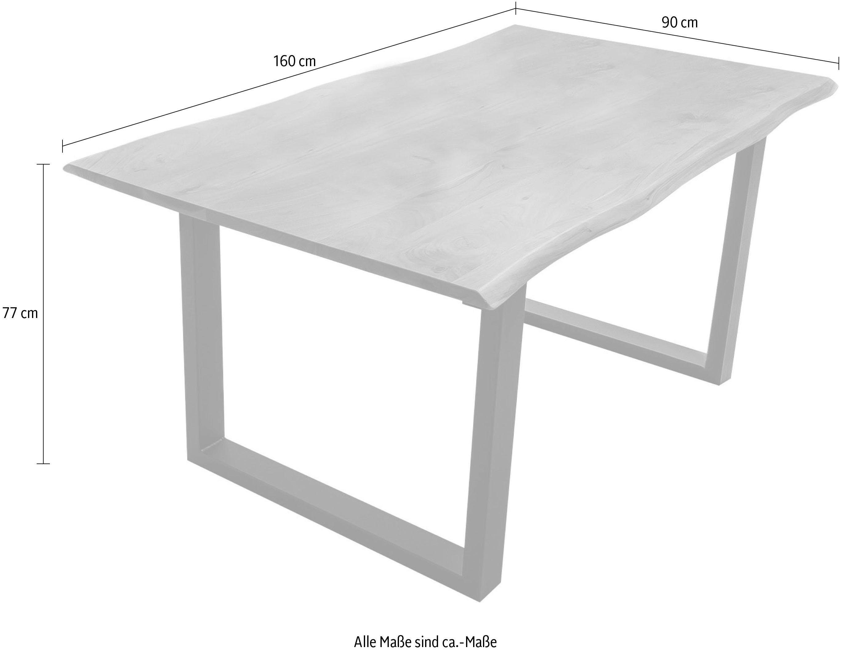 Home affaire Esstisch Soho, mit vollmassiver Akazienholzplatte mit Baumkante