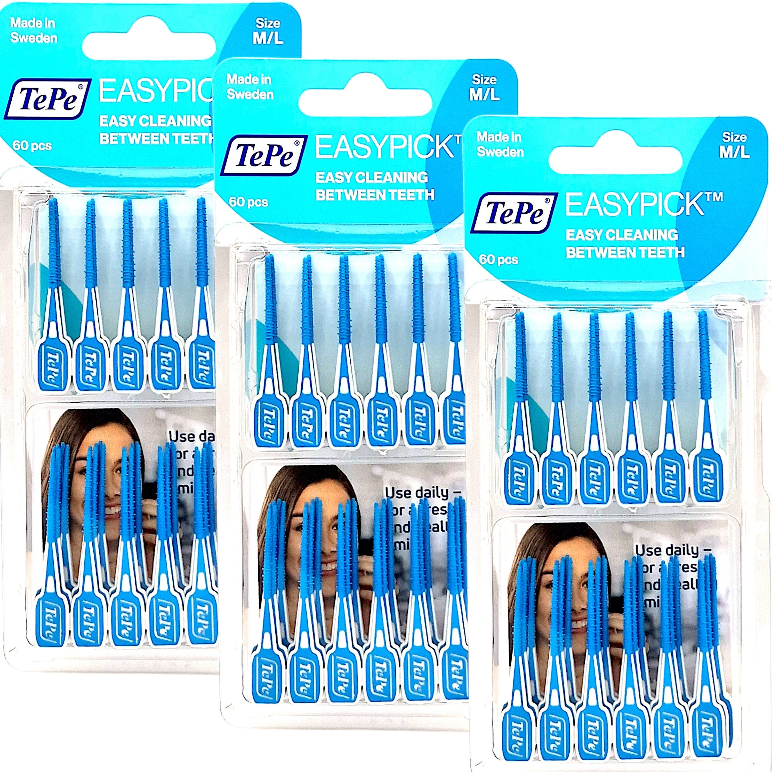 TePe Interdentalbürsten 3x TePe Easy Pick M/L blau 3x 60 Stück