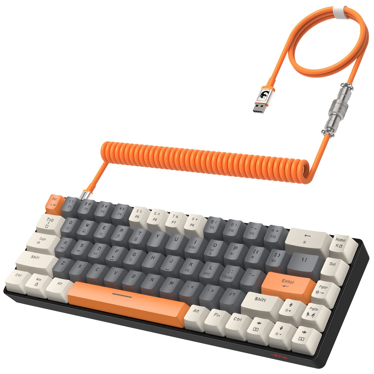 ZIYOU LANG T8 60% Mechanische Gaming-Tastatur,68 Tasten TKL mit Kompaktem Layout, Gaming-Tastatur (Kompaktem Layout,18 RGB,Anti-Ghosting,USB-C Spiralkabel,für PC,Mac)