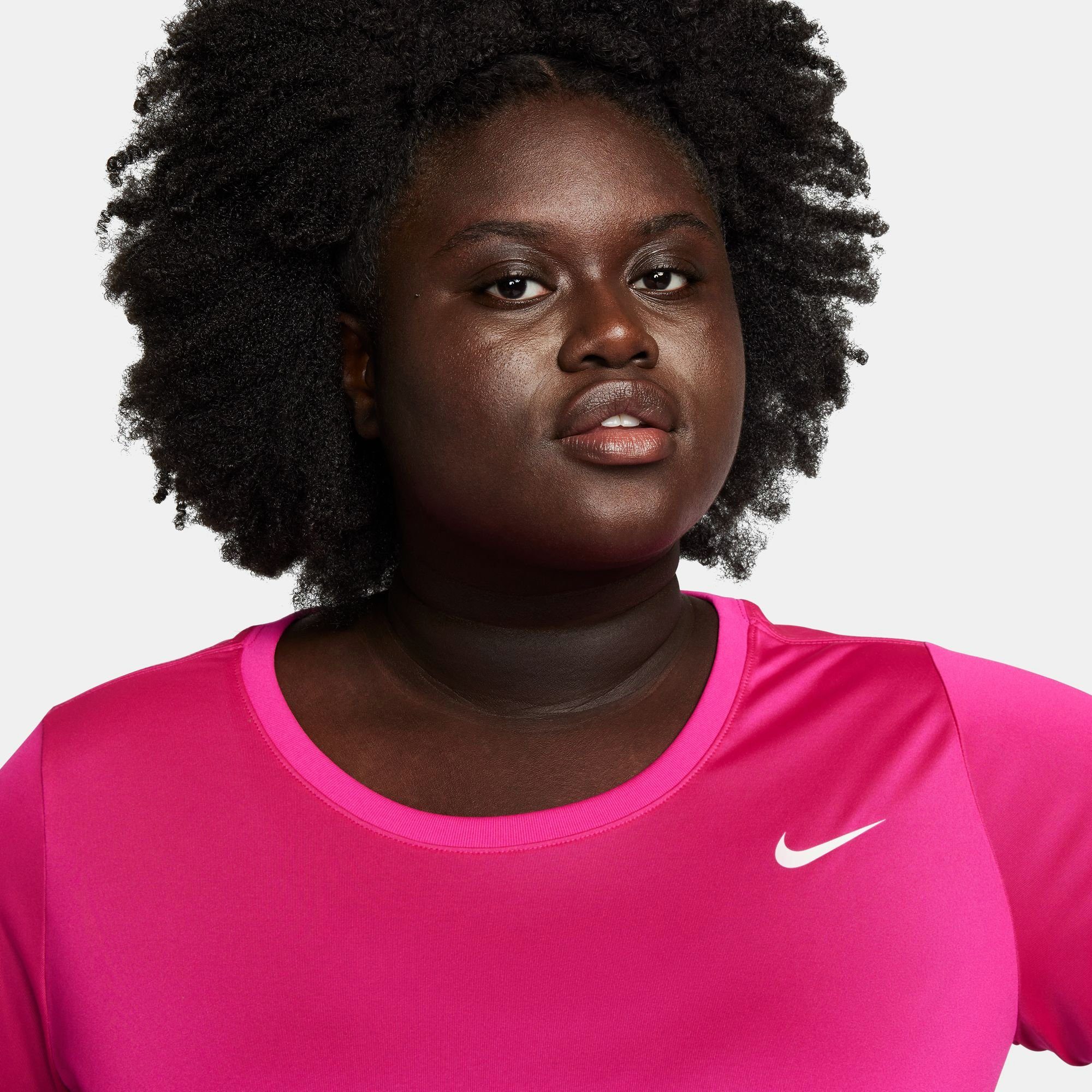 Nike Trainingsshirt DRI-FIT WOMEN'S T-SHIRT FIREBERRY/WHITE (PLUS SIZE)