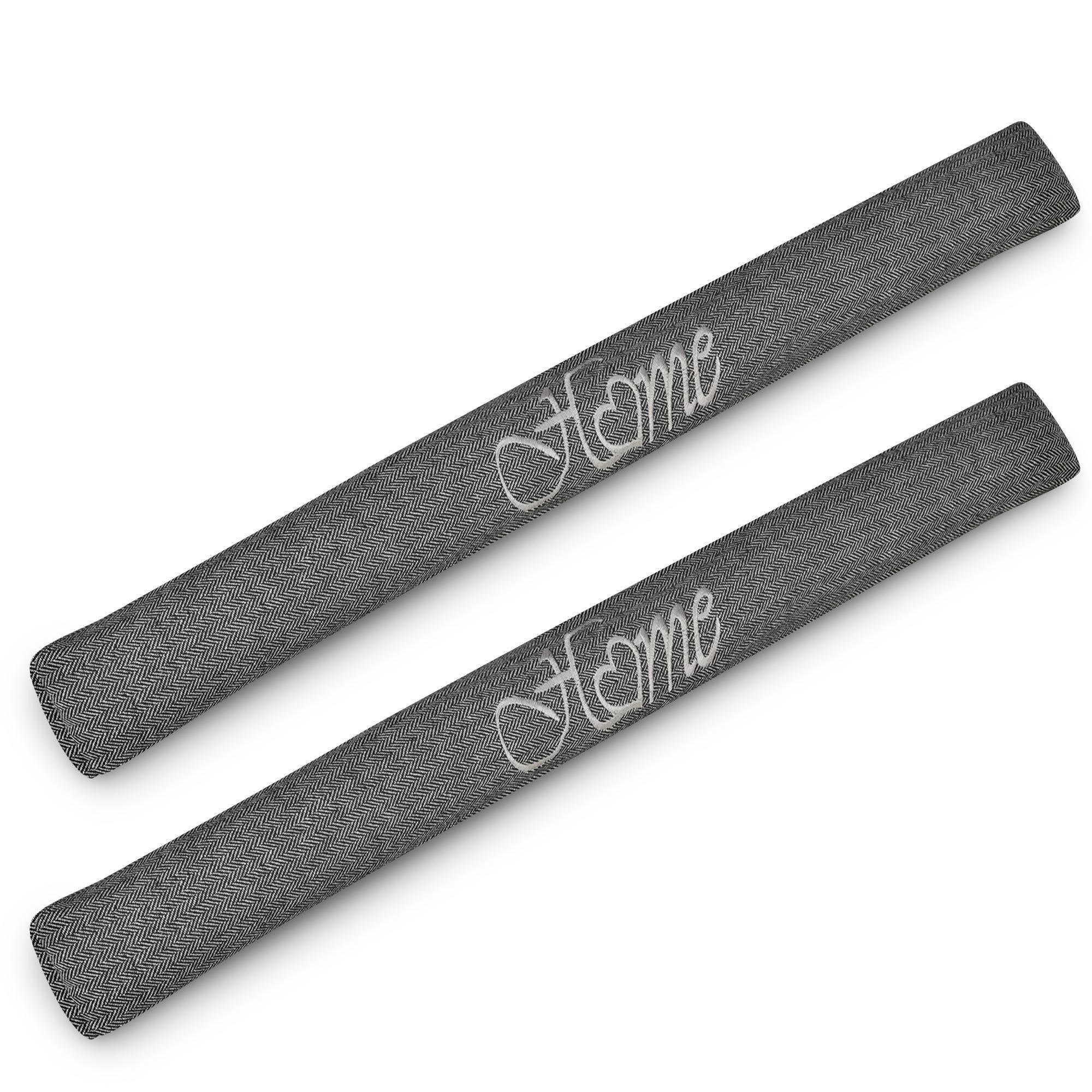 Beautissu Zugluftstopper 2er Set Zugluftstopper 100 cm lang Tuuli HO, Anthrazit, Windstopper als Türvorleger, Haustür Rolle und Kälteschutz Luftstopper