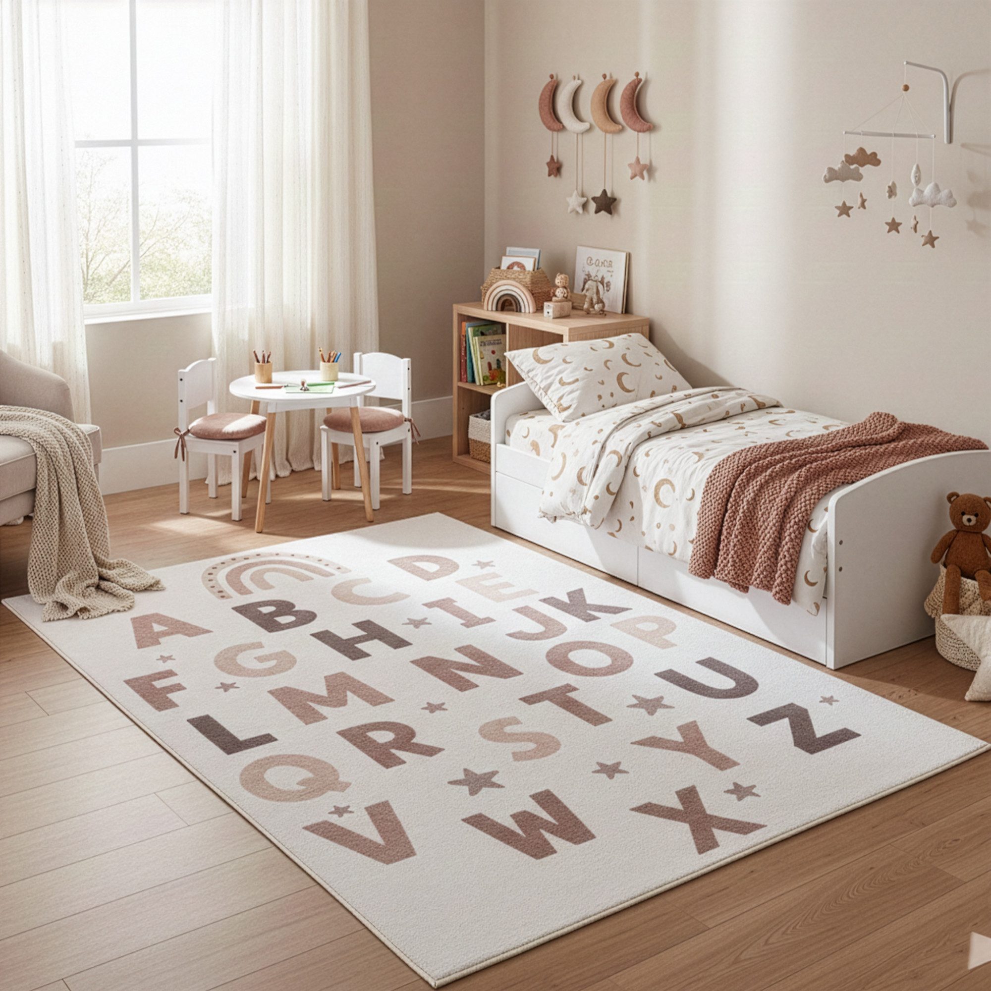 Ayyildiz Teppiche Kinderteppich COCO 1133, rechteckig, Höhe: 8 mm, Waschbar bei 30 °C, rutschhemmend, OEKO-TEX® zertifiziert