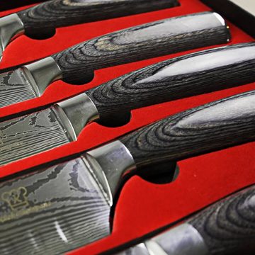 Küchenkompane Messer-Set Asiatisches Messerset Kurai 8-teiliges Küchenmesser Set Premium (8-tlg)