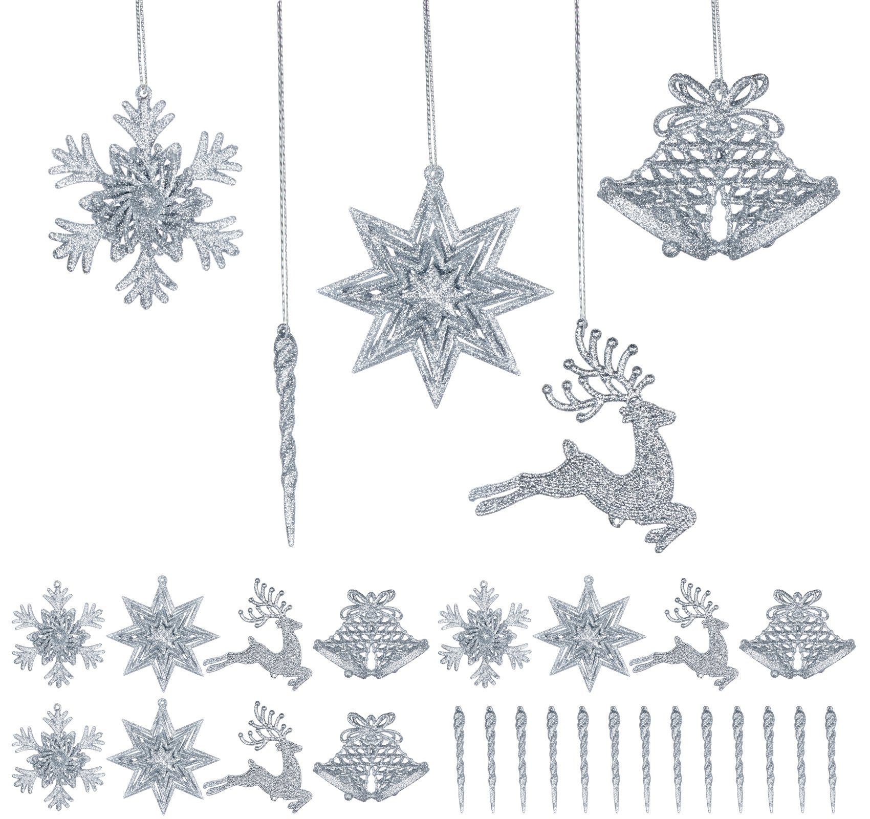 Homewit Christbaumschmuck »3D Glitzer Weihnachtsdekoration für  Weihnachtsbaum« (24-tlg), Glitter Schneeflocken Deko Hängende Ornamente,  Schneeflocken zum Aufhängen online kaufen | OTTO
