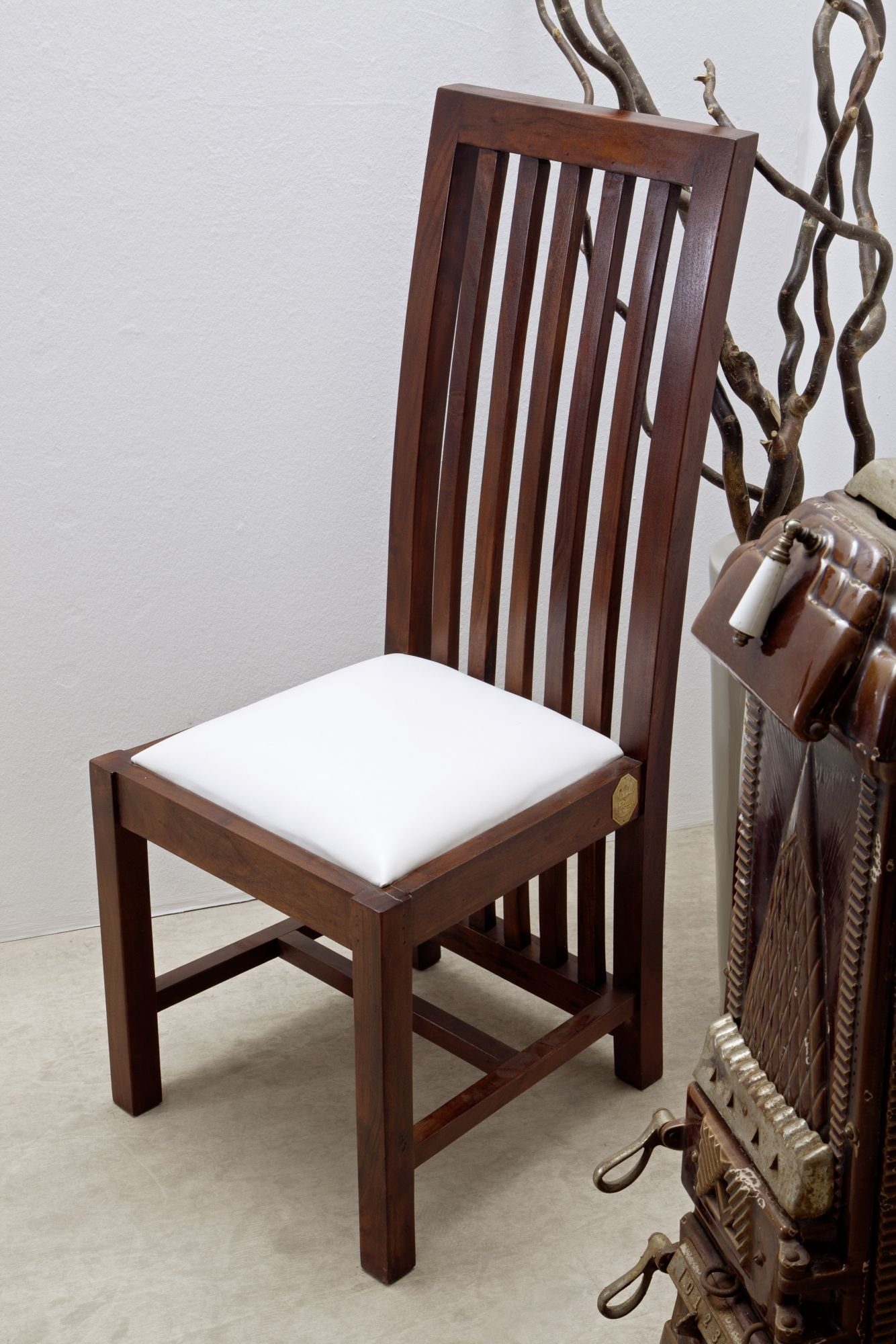 Massivmoebel24 Holzstuhl OXFORD (dunkelbraun Massivholz), 43 x 110 x 50 cm OXFORD #30