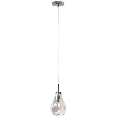 Brilliant Pendelleuchte Drops, Lampe, Drops Pendelleuchte 1flg rauchglas/chrom, Glas/Metall, 1x D45