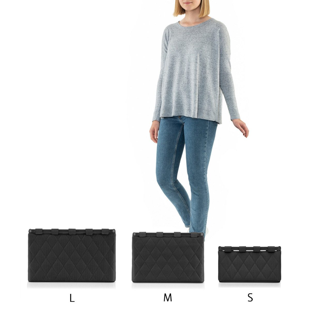 REISENTHEL® Aufbewahrungskorb framebox L frame rhombus black, framebox L