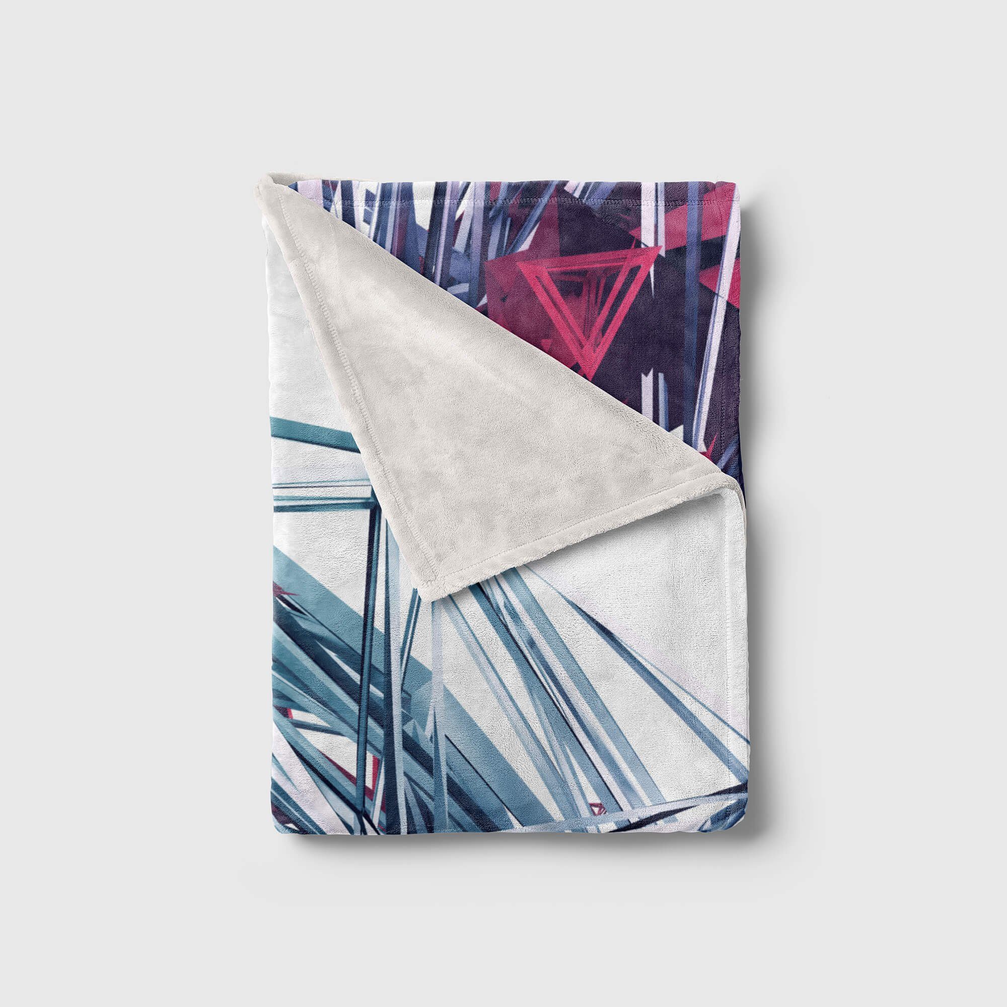 Modern (1-St), Saunatuch Art Kunst Handtuch Handtücher Baumwolle-Polyester-Mix Kuscheldecke Strandhandtuch Fotomotiv Abstrakt Handtuch Sinus mit Cyb, 3d