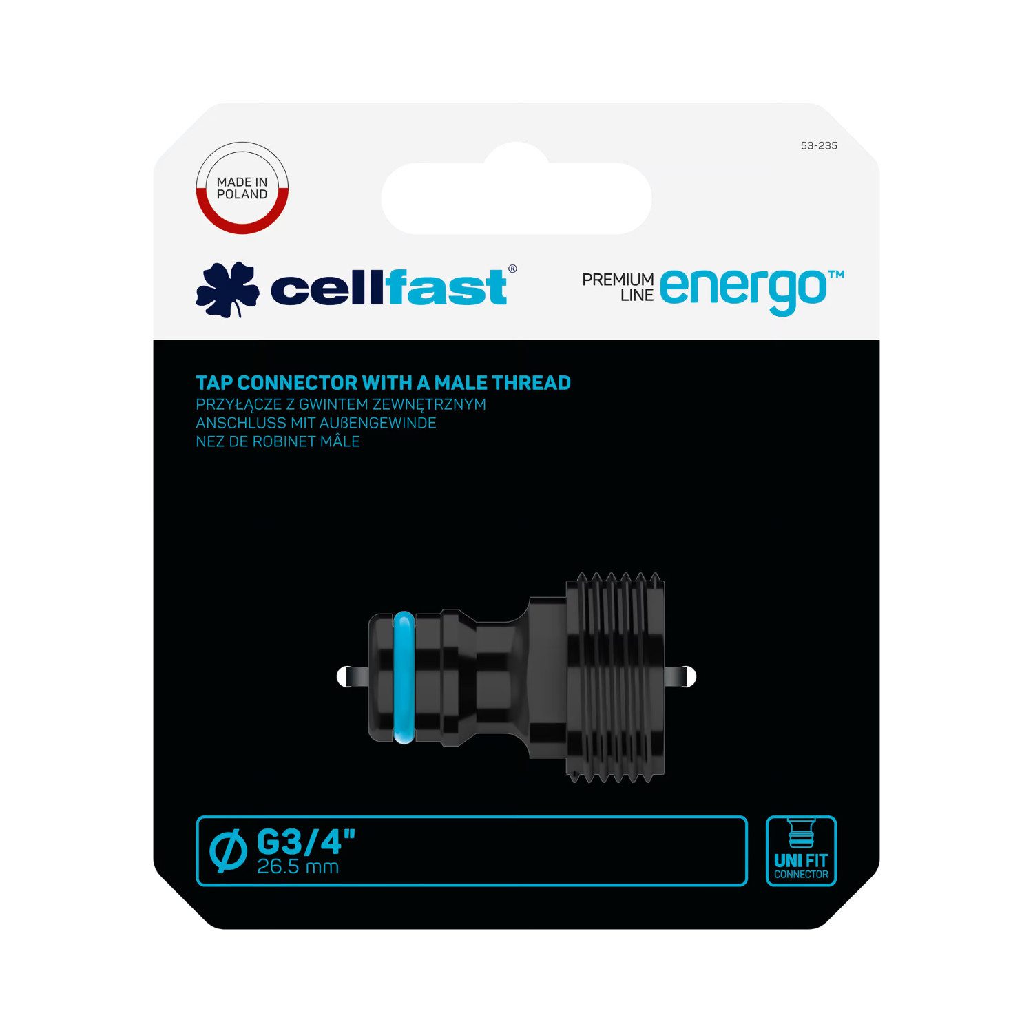 Cellfast Anschluss-Set 53-235 Anschluss mit Außengewinde G3/4'', 1-tlg., ENERGO G3/4'