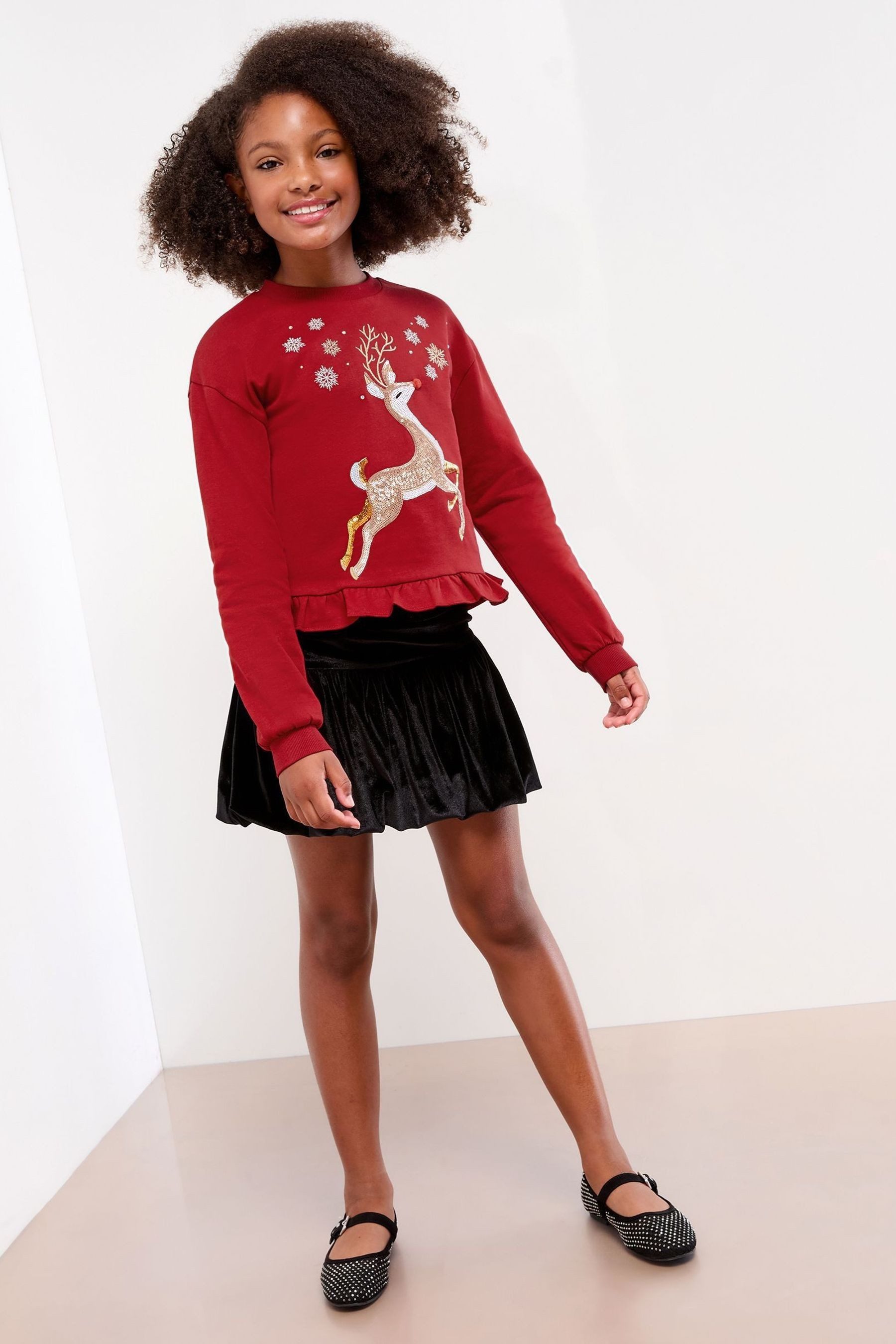 LIPSY Rundhalspullover Lipsy Weihnachtliches Rundhals-Sweatshirt (1-tlg)