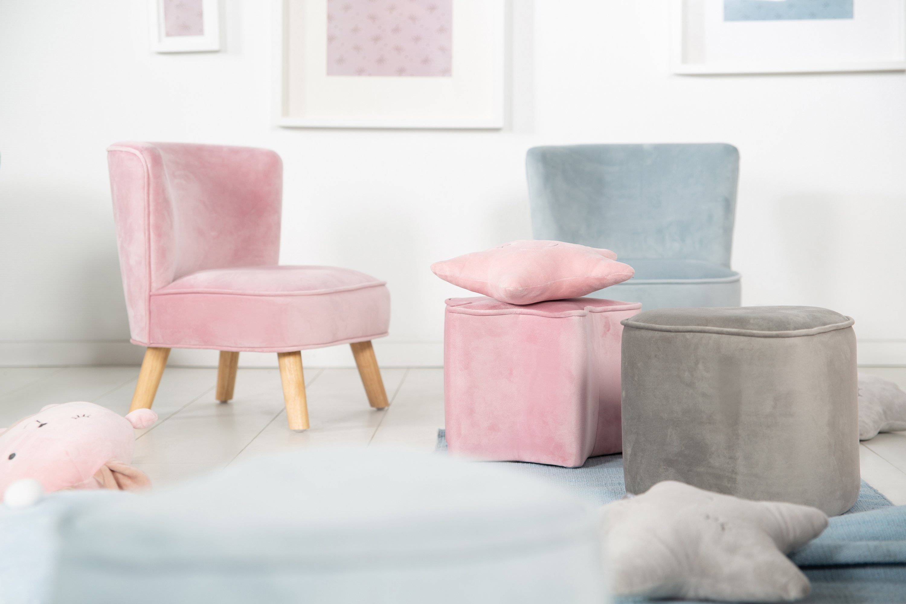roba® Sessel Lil Sofa, mit Holzfüßen rosa/mauve