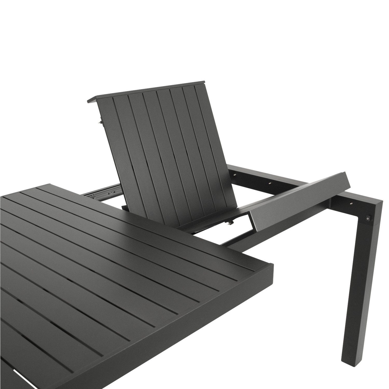 DEGAMO Gartentisch LAGOS XL ausziehbar, 195/255x120cm, Aluminium anthrazit, wetterfest