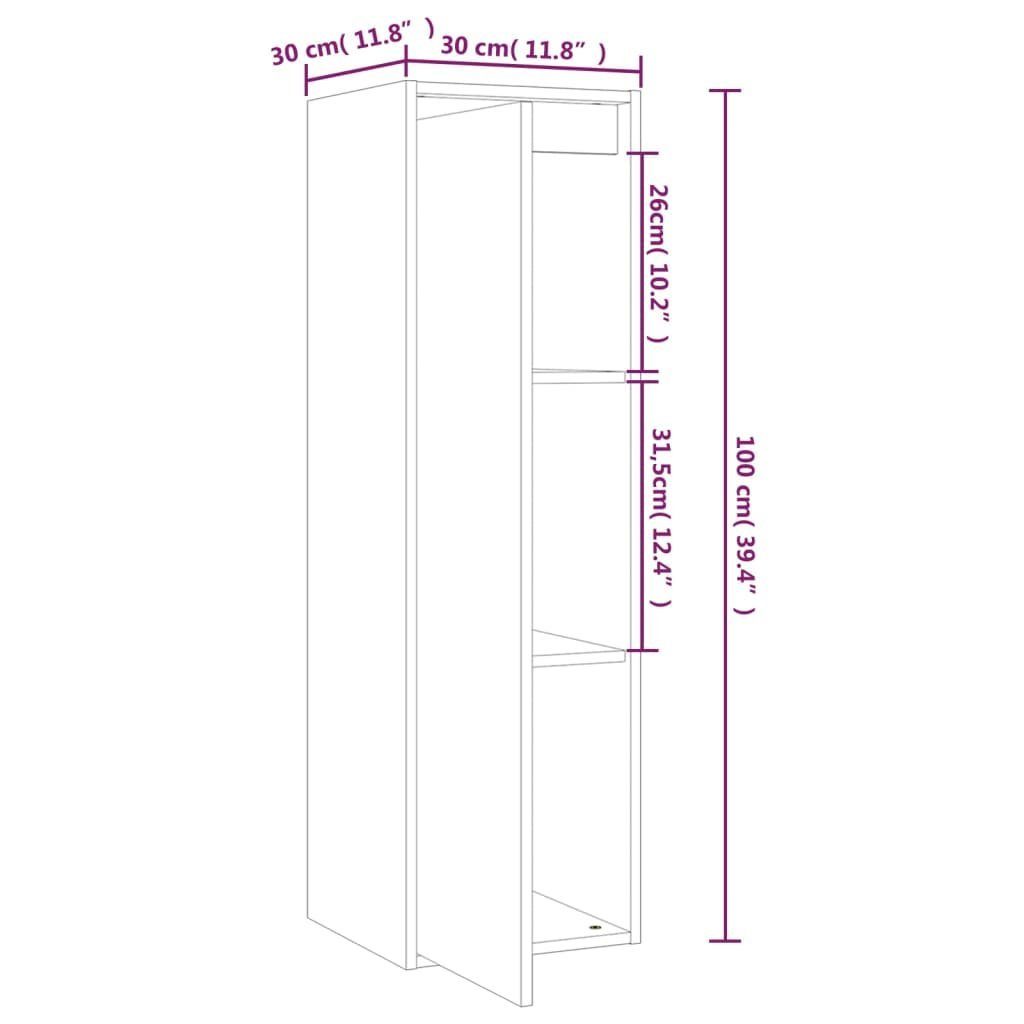 Kiefer, 1-tlg. cm 30x30x100 Honigbraun vidaXL Massivholz Wandschrank Regal