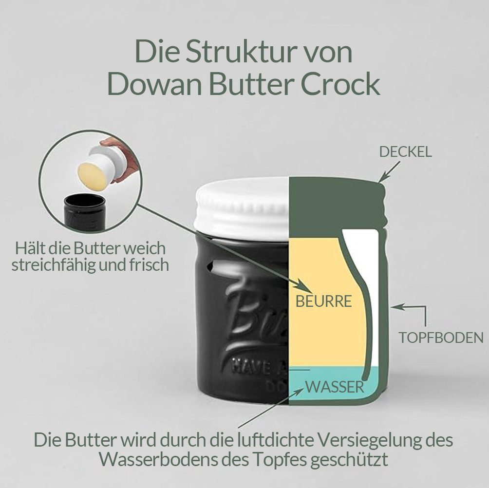 Dowan Butterdose DOWAN Porzellan Buttertopf Französische Butterdose mit Deckel, Porzellan