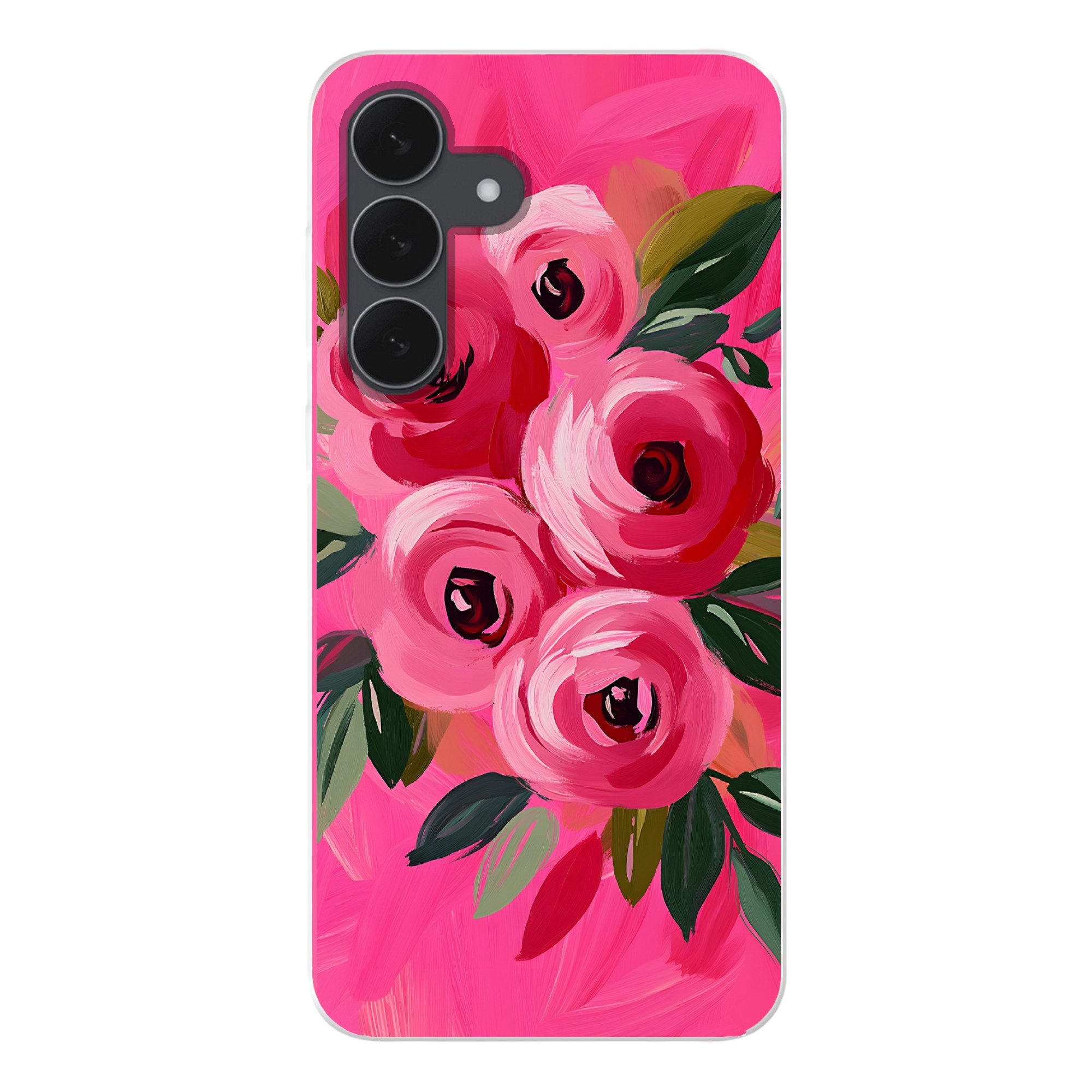 MuchoWow Handyhülle für Samsung Galaxy S25 FE Blumen - Farbe - Rosa, Smartphone-Bumper, Print, Handy Schutzhülle Dünn