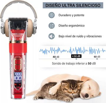Jioson Hundeschermaschine Hundeschermaschine Tierhaarschneidemaschine-Set für Hund und Katze, Ideal für große, mittlere und kleine Hunde oder Katzen, 4 Führungskämme enthalten (3mm/6mm/9mm/12mm),mit 3 Geschwindigkeiten