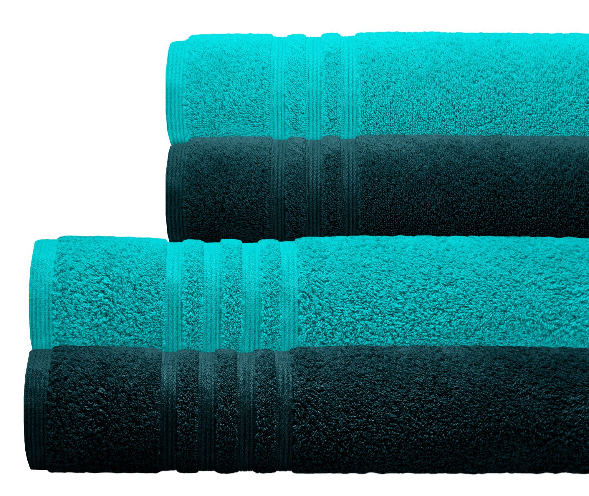 Lashuma Handtuch Set London, Frottee (Set, 4-St), Made in Portugal, 100% Baumwolle, Langlebig, Superweich, Saugstark