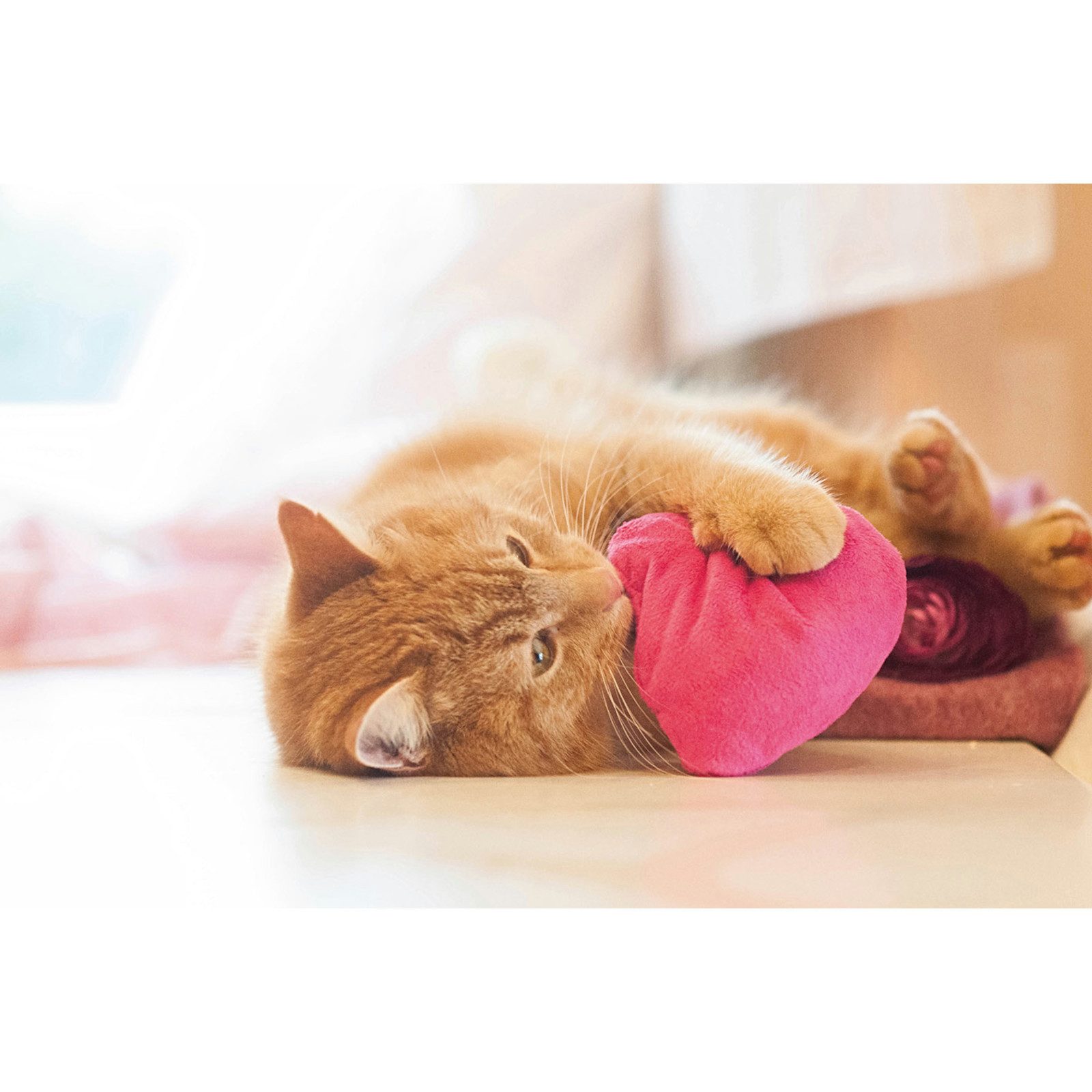 Aumüller Tierkuscheltier Katzenspielkissen I Love You-Herz günstig online kaufen