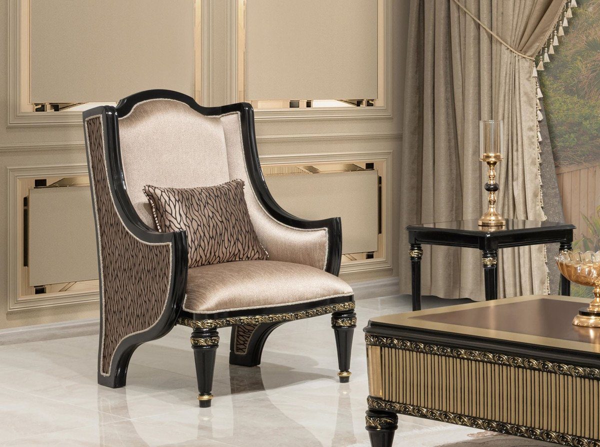 - Luxus - Casa Gold Möbel Wohnzimmertisch Casa Couchtisch Einrichtung Padrino - Möbel / - Padrino Prunkvoller Braun Barock Wohnzimmer / Barock Schwarz Barockstil im Barockstil Couchtisch Barockstil Luxus im Barock - Möbel