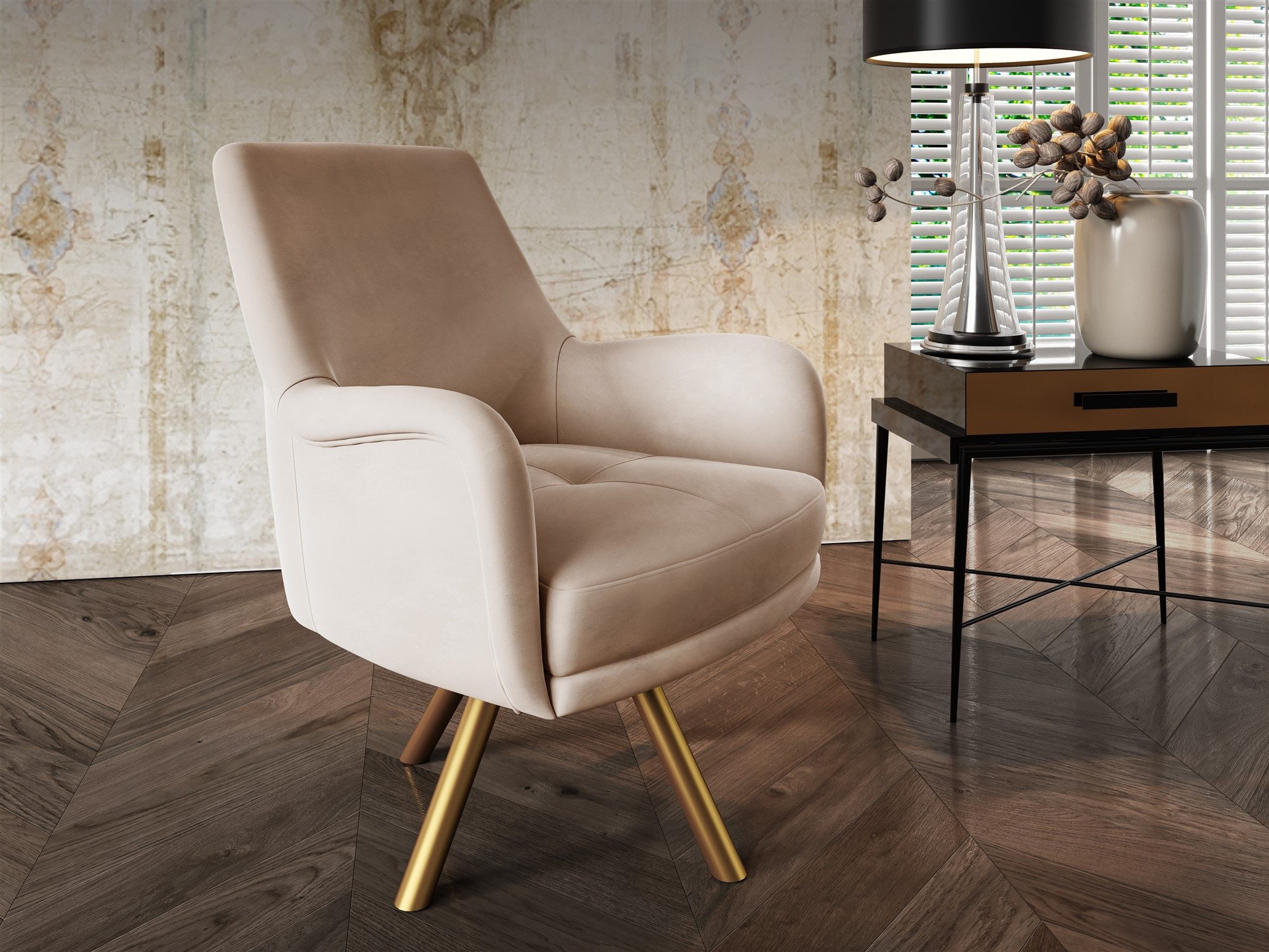 Fun Möbel Drehsessel Sessel VALERIE in Stoff (auch im Set erhältlich), Rund günstig online kaufen