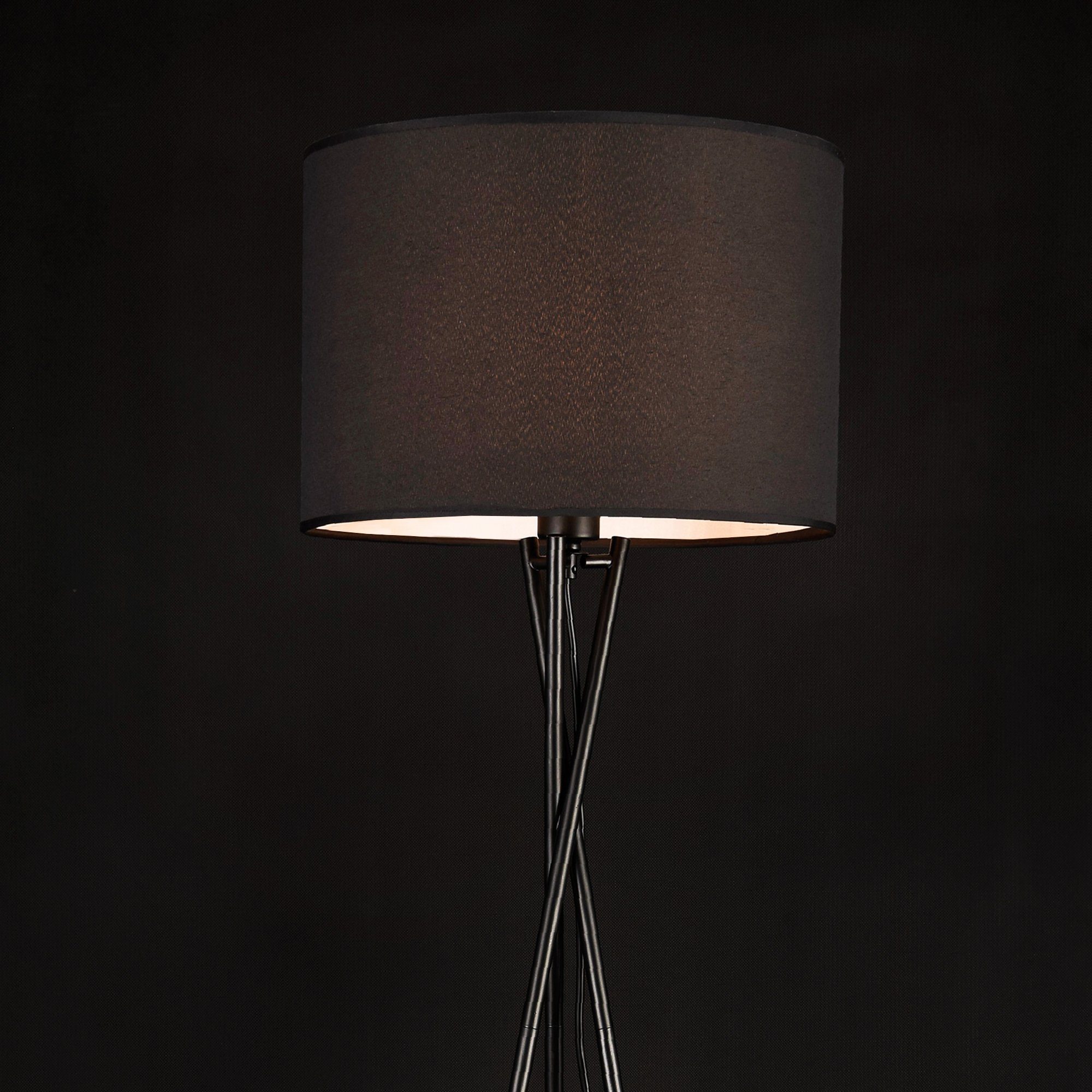 Dreifuß 154cm Stehlampe, lux.pro ohne »Grenoble« Leuchtmittel, Schwarz Stehleuchte